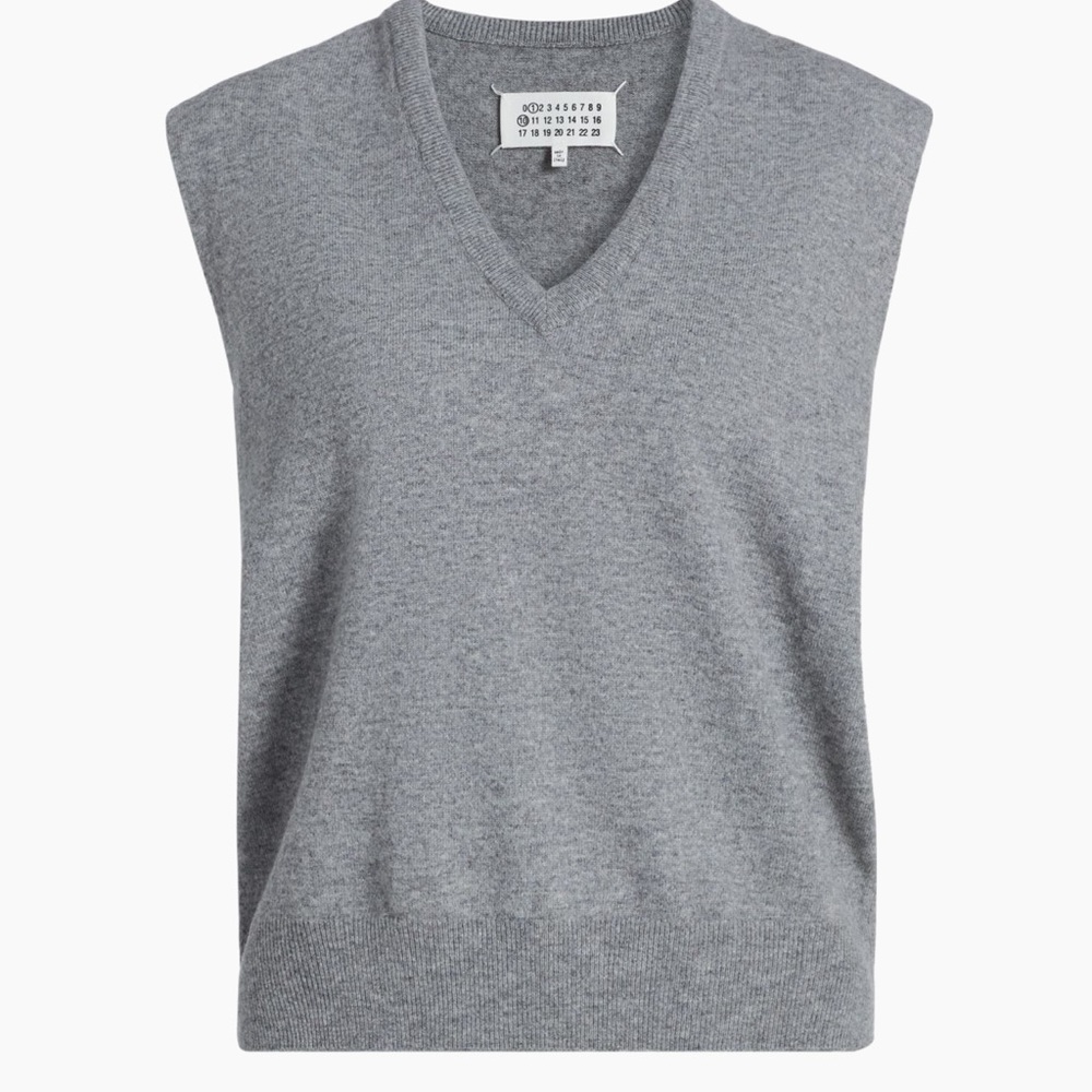 Maison Martin Margiela Knit Gray V-Neck Vest
